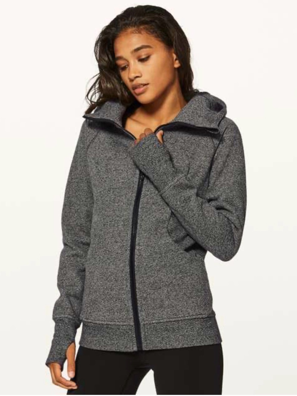 lululemon Black and Heather Gray Fleece-Lined Jacket